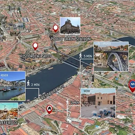 Дом отдыха Modern Studio, 2 Min Walk To Douro River With Ac Вила-Нова-ди-Гая